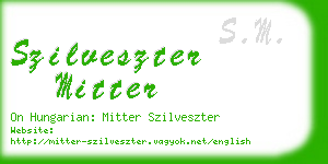 szilveszter mitter business card